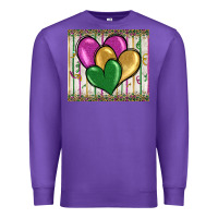 Purple mardi gras heart Premium Sweatshirt - BarkalooDesign