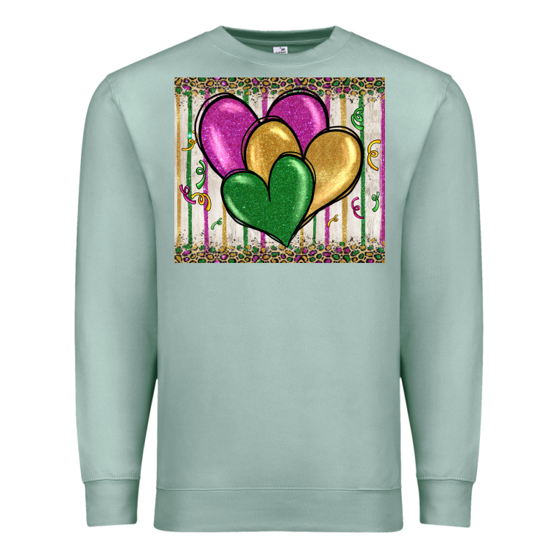 Mardi Gras Heart Premium Sweatshirt by BarkalooDesign | Teevron