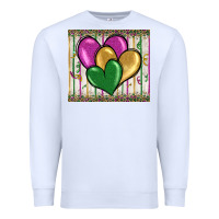 White mardi gras heart Premium Sweatshirt - BarkalooDesign