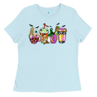 Baby Blue Halloween coffee cups Ladies Tee - NancyCooperArtShop