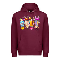 Burgundy Easter Teacher Life Premium Hoodie - CowhideDigitalArt