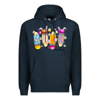 Navy Easter Teacher Life Premium Hoodie - CowhideDigitalArt