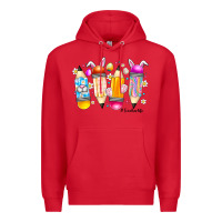 Red Easter Teacher Life Premium Hoodie - CowhideDigitalArt