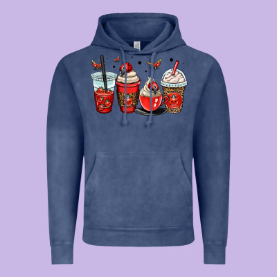 Ladybug Coffee Cups Vintage Hoodie Designed By Oliviacreatesart