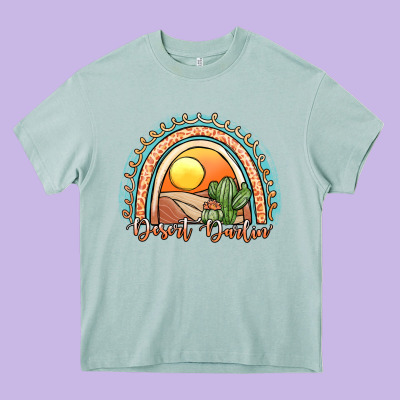 Desert Darlin' Rainbow Heavy Core Tee Designed By Jahusdesignshop