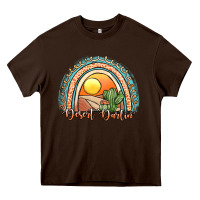 Chocolate Brown desert darlin' rainbow Heavy Core Tee - JahusDesignShop