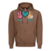 Chestnut peace love easter with bunny and butterfly Zipper Hoodie - Artiststas
