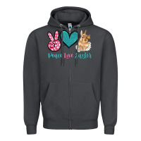 Smoke peace love easter with bunny and butterfly Zipper Hoodie - Artiststas