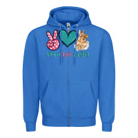 True Royal peace love easter with bunny and butterfly Zipper Hoodie - Artiststas