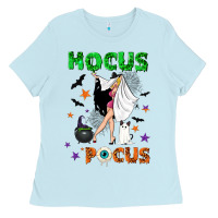 Baby Blue Happy Halloween Ladies Tee - NancyCooperArtShop