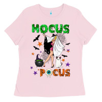 Bubblegum Pink Happy Halloween Ladies Tee - NancyCooperArtShop