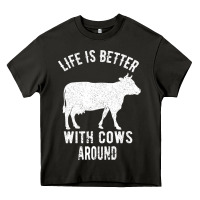 Asphalt Life Is Better With Cows Around Heavy Core Tee - Bettercallsaul