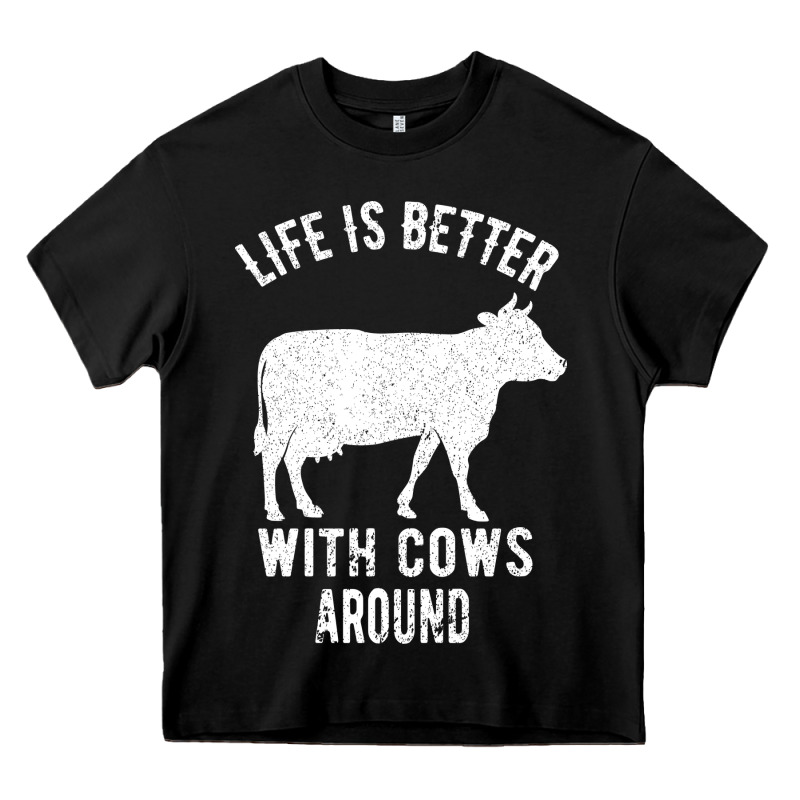 Life Is Better With Cows Around Heavy Core Tee by Bettercallsaul | Teevron