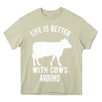 Mossy Life Is Better With Cows Around Heavy Core Tee - Bettercallsaul