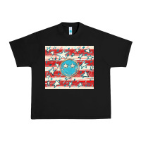Black America flag smiley  tumbler Urban Heavy Tee - HowdyJamesFarm