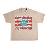French Oak America flag smiley  tumbler Urban Heavy Tee - HowdyJamesFarm