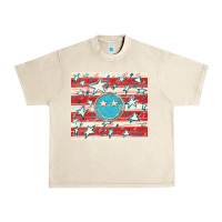 Sandshell America flag smiley  tumbler Urban Heavy Tee - HowdyJamesFarm
