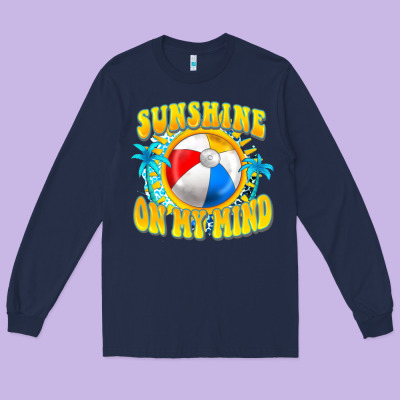 Sunshine On My Mind Long Sleeve Tee Designed By Fadigitalartstudio