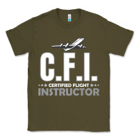 Army Green CFI CFI Certified Flight Pilot Gift CFI Flying Instructor Classic Tee - longCreatives