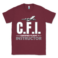 Burgundy CFI CFI Certified Flight Pilot Gift CFI Flying Instructor Classic Tee - longCreatives