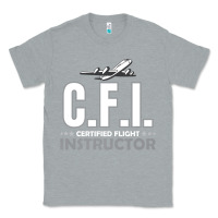 Heather Grey CFI CFI Certified Flight Pilot Gift CFI Flying Instructor Classic Tee - longCreatives