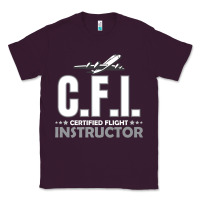 Plum CFI CFI Certified Flight Pilot Gift CFI Flying Instructor Classic Tee - longCreatives