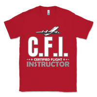 Red CFI CFI Certified Flight Pilot Gift CFI Flying Instructor Classic Tee - longCreatives