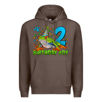 Coffee birthday boy frog age 2 Premium Hoodie - LillyAllenDesigns