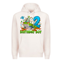 Pale Pink birthday boy frog age 2 Premium Hoodie - LillyAllenDesigns