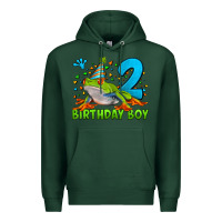 Sports Green birthday boy frog age 2 Premium Hoodie - LillyAllenDesigns