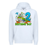 White birthday boy frog age 2 Premium Hoodie - LillyAllenDesigns