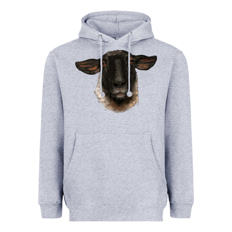 Suffolk Ewe Head Heavyweight Hoodie by BarkalooDesign | Teevron