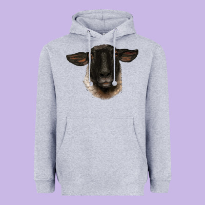 Suffolk Ewe Head Heavyweight Hoodie Designed By Barkaloodesign