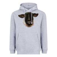 Heather Grey suffolk ewe head Heavyweight Hoodie - BarkalooDesign