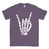 Lavender Rock Hand Sign Skeleton Rock N Roll Halloween Faux Pocket Classic Tee - longCreatives