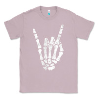 Lilac Rock Hand Sign Skeleton Rock N Roll Halloween Faux Pocket Classic Tee - longCreatives