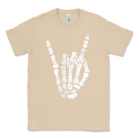 Mushroom Rock Hand Sign Skeleton Rock N Roll Halloween Faux Pocket Classic Tee - longCreatives