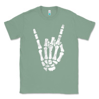 Sage Rock Hand Sign Skeleton Rock N Roll Halloween Faux Pocket Classic Tee - longCreatives