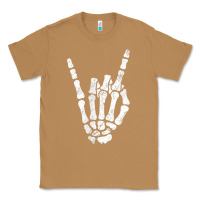 Toasted Coconut Rock Hand Sign Skeleton Rock N Roll Halloween Faux Pocket Classic Tee - longCreatives