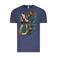Vintage Denim Love boots horseshoe Vintage Tee - HowdyJamesFarm