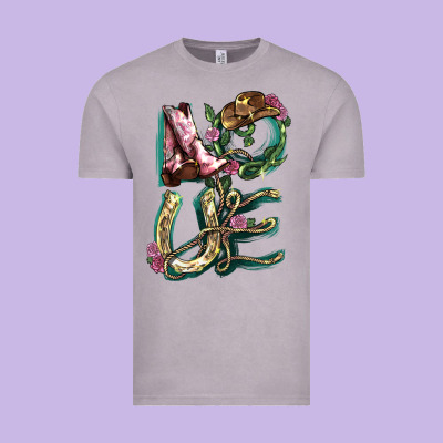 Love Boots Horseshoe Vintage Tee Designed By Howdyjamesfarm