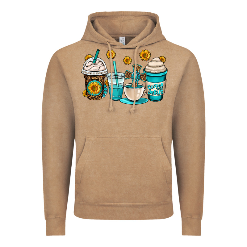 Jesus Coffee Cups Vintage Hoodie by OliviaCreatesArt | Teevron