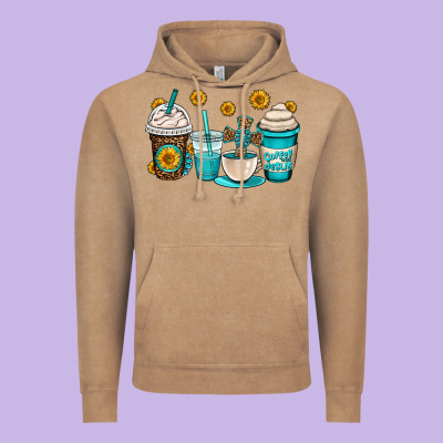 Jesus Coffee Cups Vintage Hoodie Designed By Oliviacreatesart