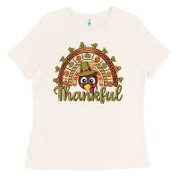 Bone Turkey rainbow thankful thanksgiving Ladies Tee - NancyCooperArtShop