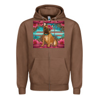 Chestnut french bulldog floral Zipper Hoodie - Artiststas