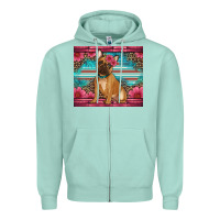 Seafoam french bulldog floral Zipper Hoodie - Artiststas