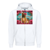 White french bulldog floral Zipper Hoodie - Artiststas