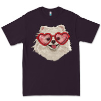 Plum white pomeranian with love glasses Premium Tee - RanaPortraitStore