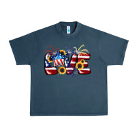 Midnight Navy Love 4th of july Urban Heavy Tee - CowGirlArtShop