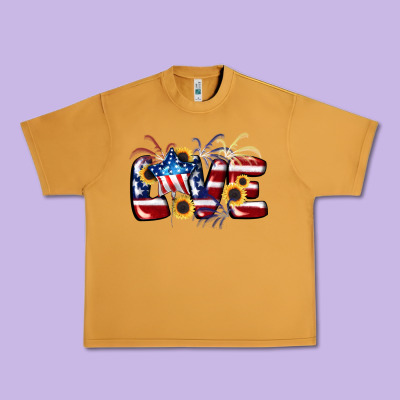 Love 4th Of July Urban Heavy Tee Designed By Cowgirlartshop
